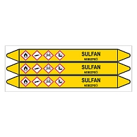 Značení potrubí, sulfan,3 ks, 355 × 37 mm